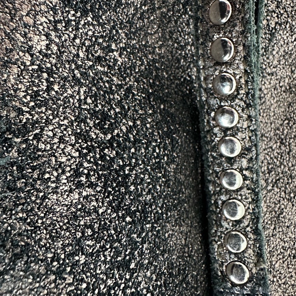 B. Makowsky Metallic Bronze Leather Large Hobo Shoulder Bag with Studded Handle - Picture 2 of 16